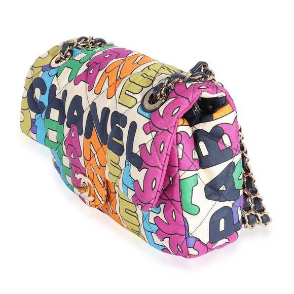 Chanel Rainbow Logo Nylon Single Flap Bag - Picture 2 of 7